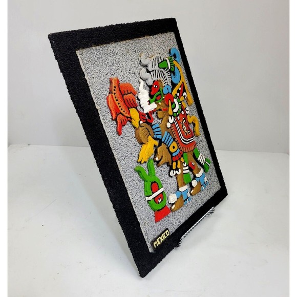 Aztec God of Wind Mythological God Ehecatl Volcanic Stone 3D Wall Art Mexico - Picture 5 of 13